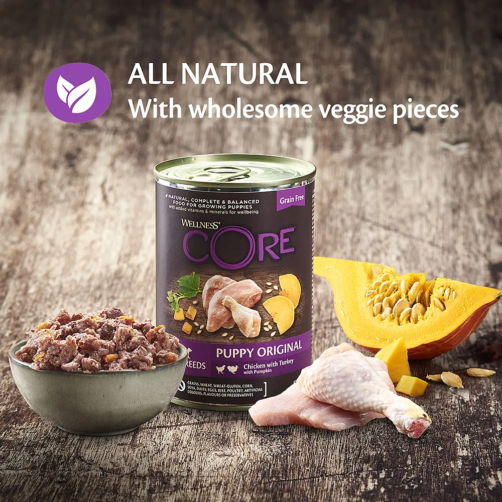 Консерви для цуценят Wellness CORE Puppy Original Chicken with Turkey with Pumpkin з куркою та індичкою - фото 2