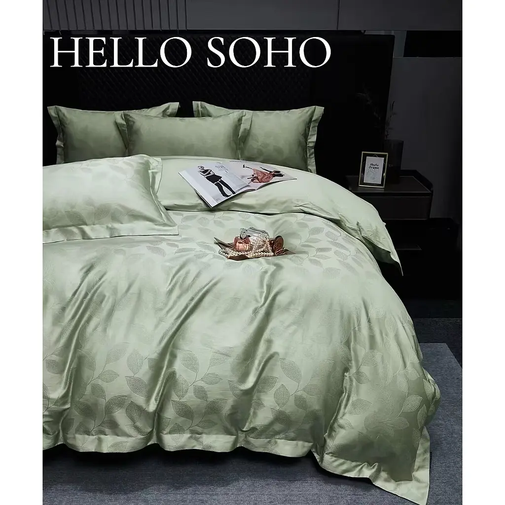 Комплект постельного белья Soho Boutique евро Leaves Olive (A130101) - фото 2
