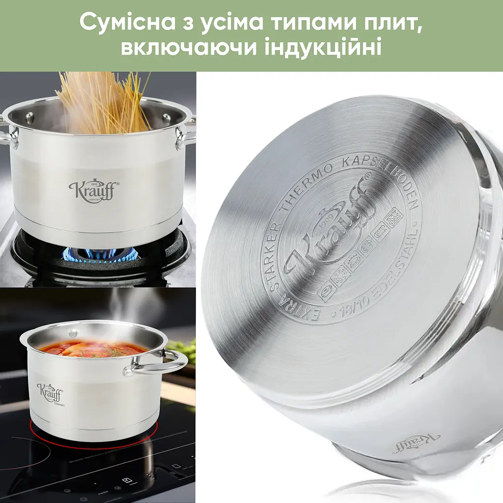 Каструля Krauff Originell зі скляною кришкою 24 см (26-238-053) - фото 3