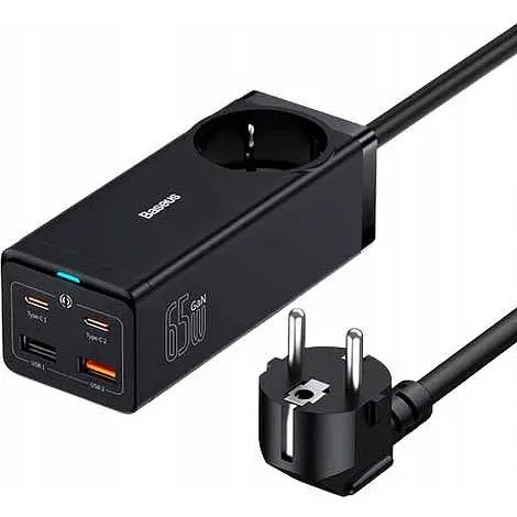 Зарядное устройство для Baseus 65 W GaN3 Pro (PSZM000901 ) + кабель черный - фото 2