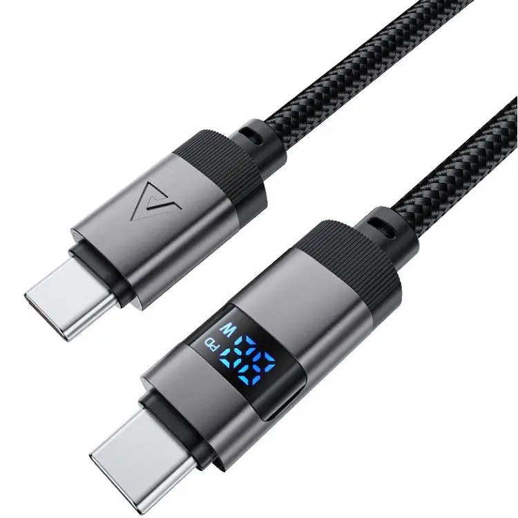 Кабель USB 2.0 Type-C M-M, 1.2 м 60W digital display Чорний, C15-03 Acefast - фото 2