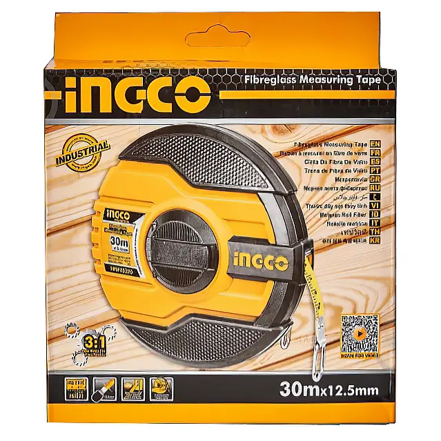 Рулетка Ingco 30 м x 12.5  мм скловолокно (HFMT8330) - фото 6