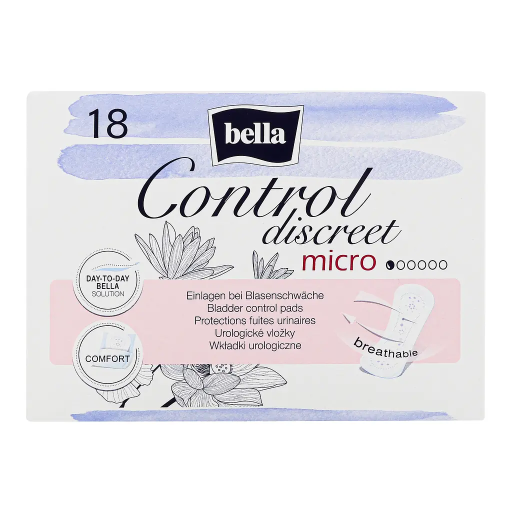 Урологические прокладки Bella Control Discreet Micro 1+1=3 54 шт. (3 уп. х 18 шт.) - фото 4