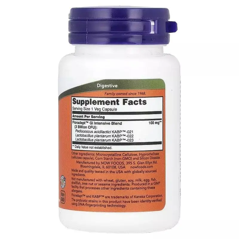 Поддержка бактерий кишечника Intestinal Bacteria Support Now Foods 60 вегетарианских капсул - фото 2