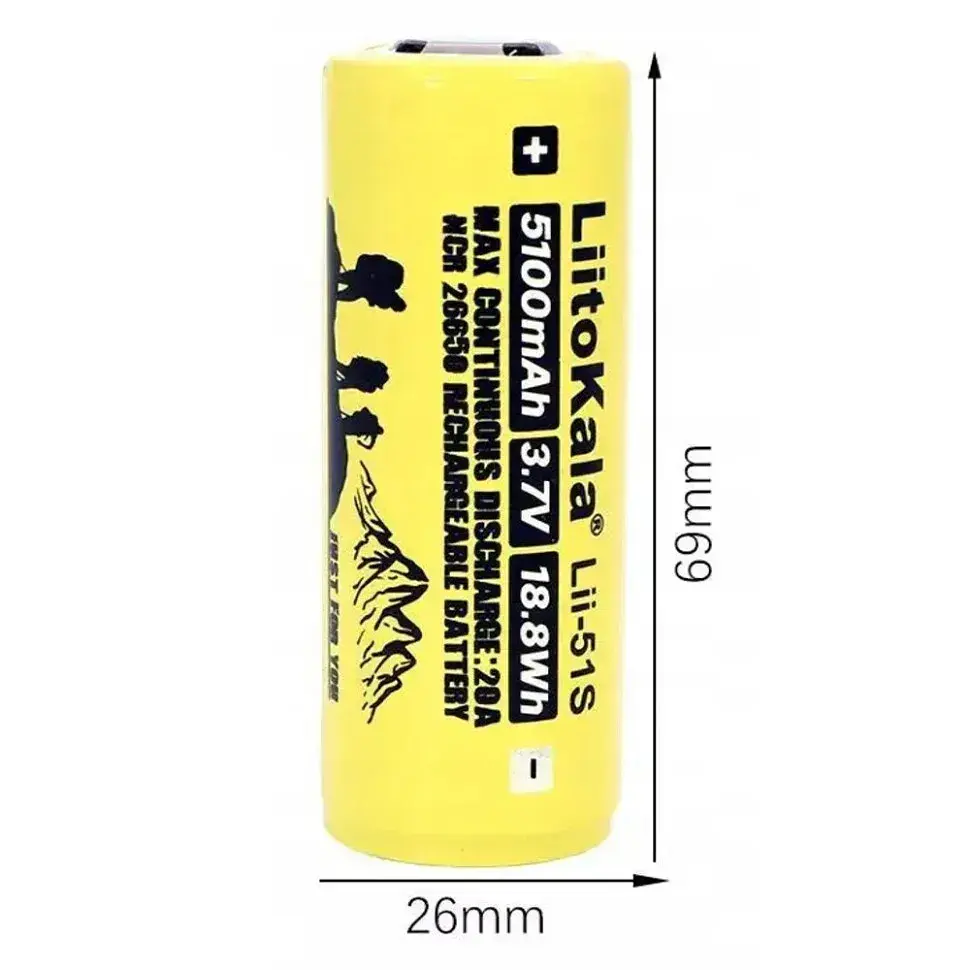 Акумулятор Liitokala Lii-51S-PCB 5100 mAh 20A 26650 Li-ion - фото 5