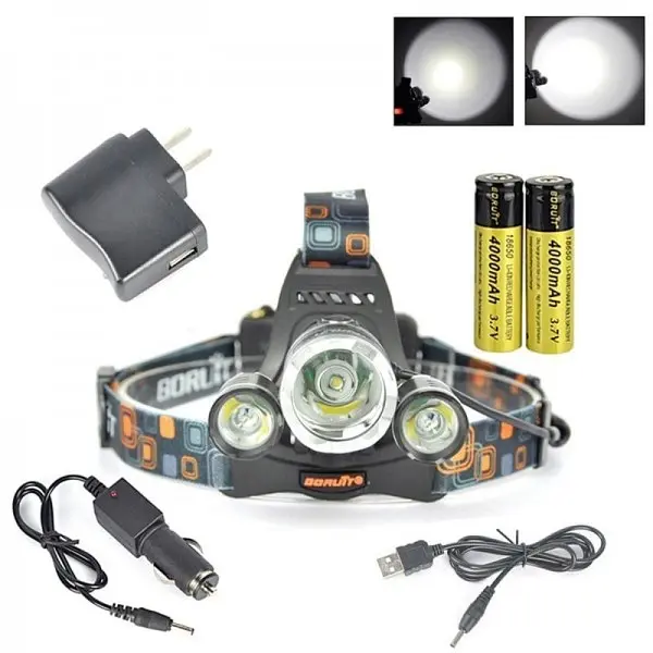 Ліхтар налобний світлодіодний 3 LED Cree T6 2Q5 1500 люмен 2x18650 Police RJ-3000 - фото 2