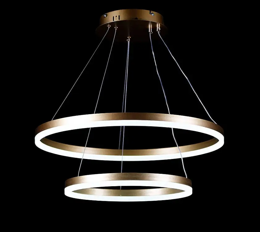 Світлодіодна люстра Splendid Ray LF2557/2 LED золото-біла з димером і пультом 130W - фото 3