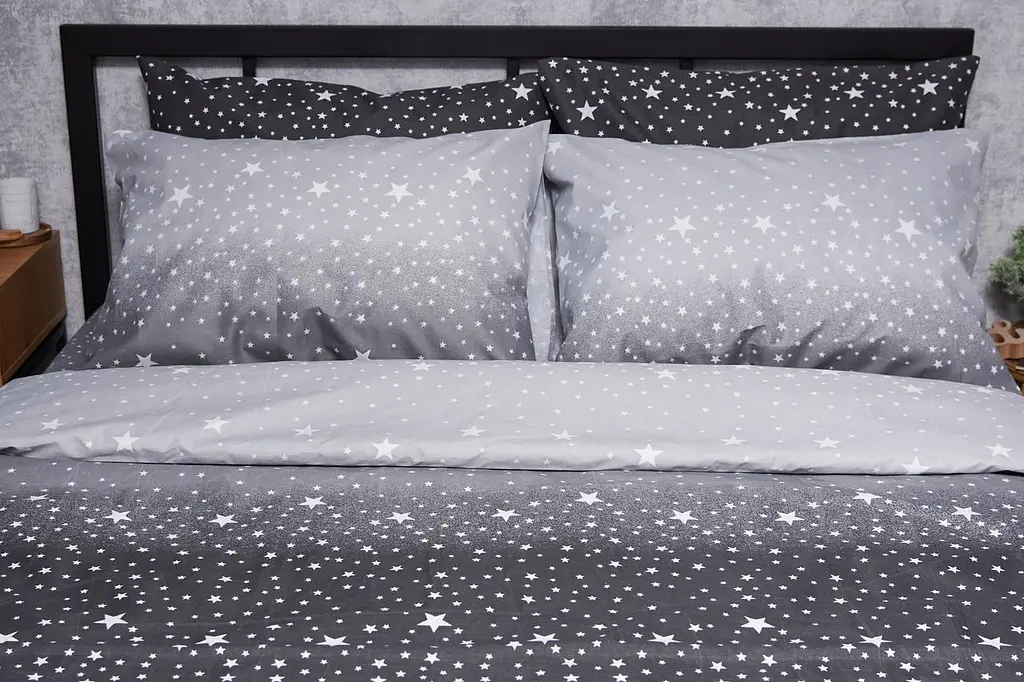 Комплект постельного белья Moon&Star Микросатин Premium Starry Night семейный 143х210х2 наволочки 2х50х70 - фото 6
