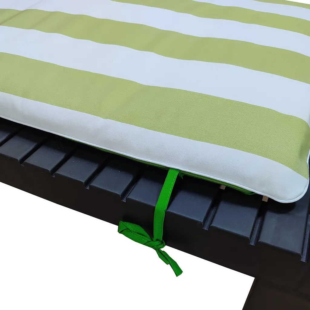 Матрас для шезлонга Ost-Fran Uni бело-салатовые полосы 1001, 188x58x5 см. - фото 3