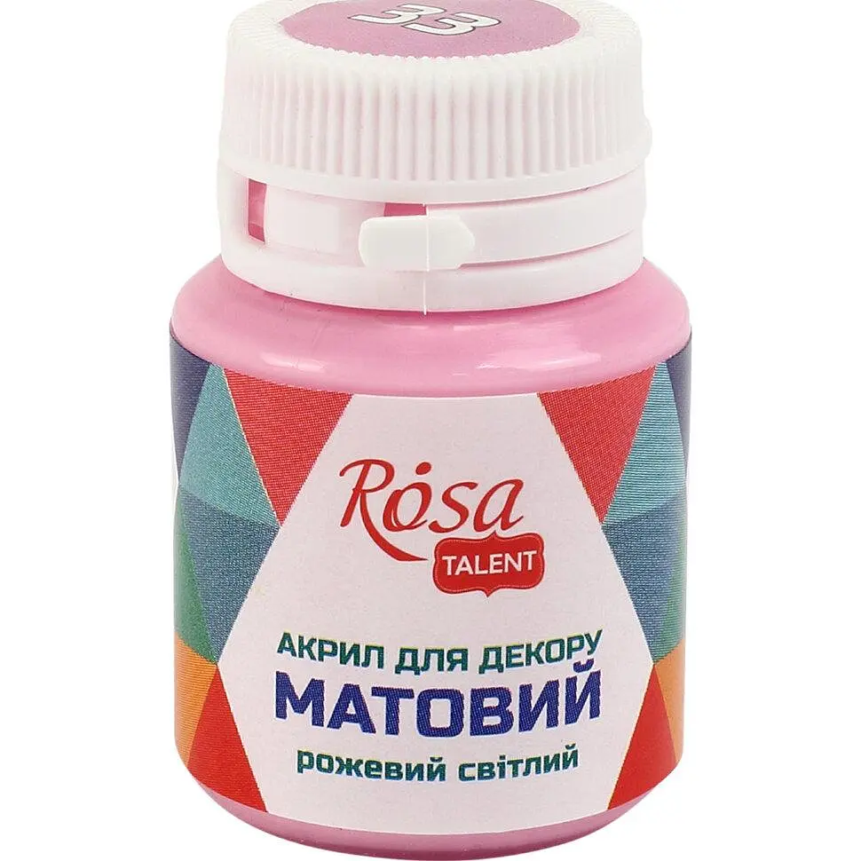 Акрил для декору Rosa Start 20мл матовий світло-рожевий 20033/9238 - фото 2