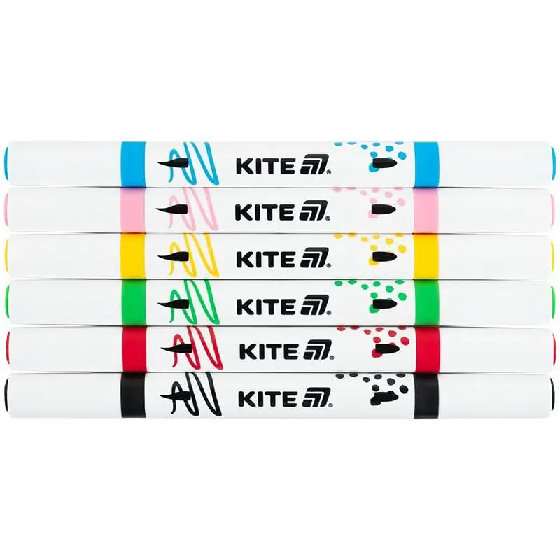 Маркери акрилові двосторонні Kite Creative 6 шт. (K-1293) - фото 2