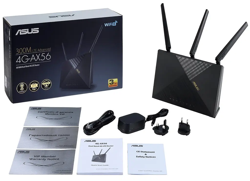 Маршрутизатор 4G-AX56 AX1800, 4G/LTE, 4xGE LAN, 1xGE WAN Asus teh0017327 - фото 8