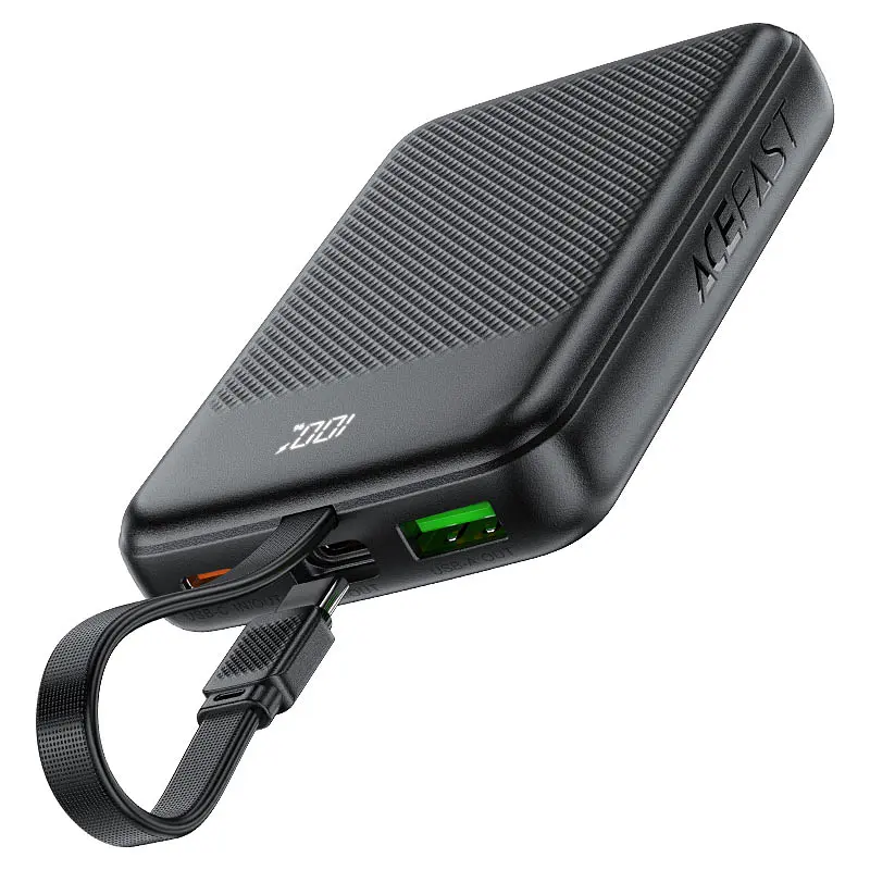 Зовнішній акумулятор ACEFAST M13 PD22.5W power bank with cable 10000mAh Black (6974316283959) - фото 4