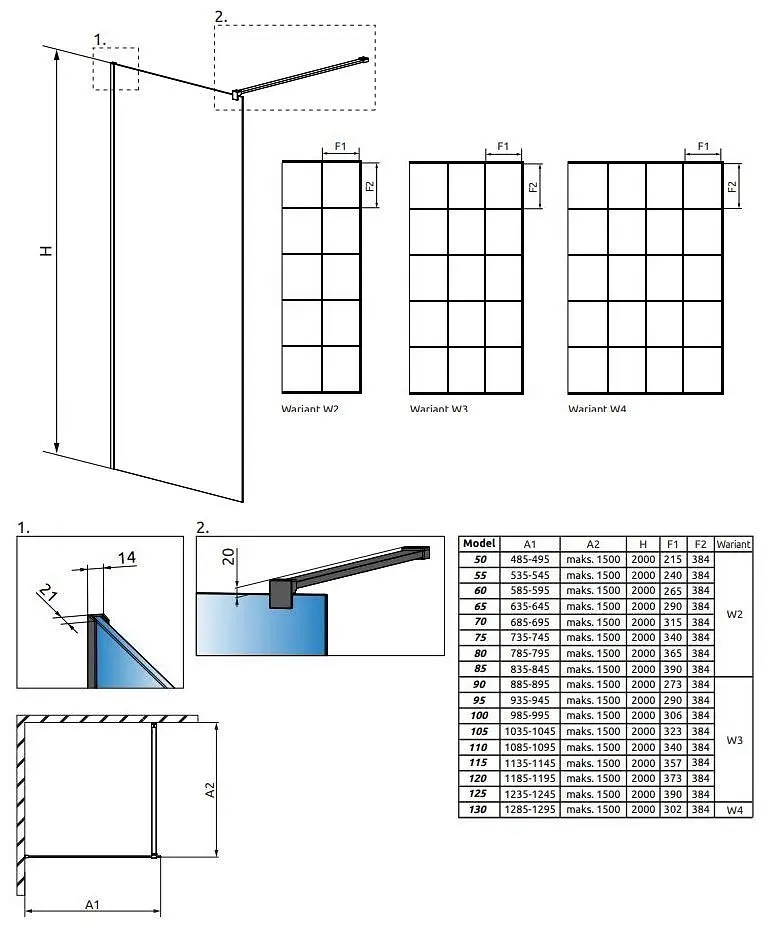 Душова перегородка Radaway Modo X Black II Factory 120 см 389324-54-55 - фото 2
