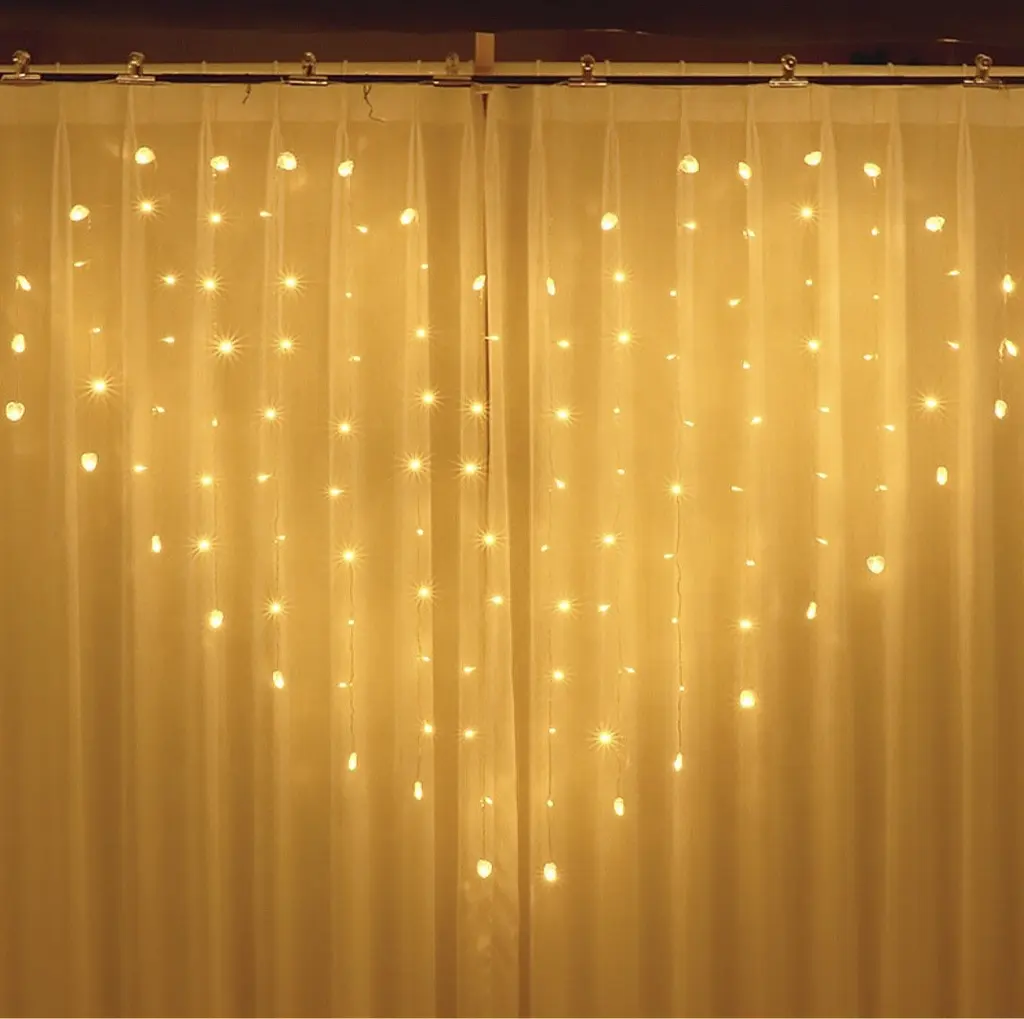 Гірлянда-штора Серце 2 x 1.5 м 192 LED теплий білий - фото 2