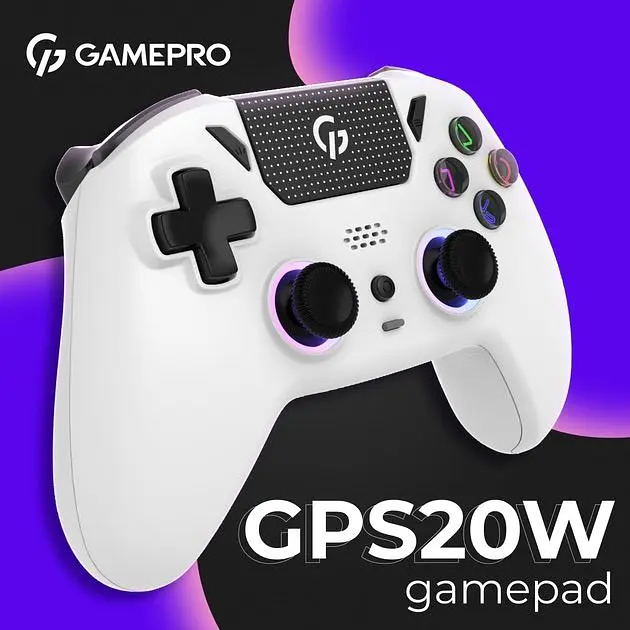 Геймпад GamePro GPS20W 2.4G/BT 5.1/USB беспроводной Switch/PC/PS/iOS/Android RGB White (GPS20W) - фото 13