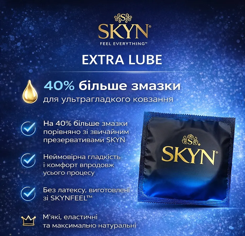 Презервативи Skyn Extra Lube безлатексні 20 шт — поліізопренові презервативи з додатковою змазкою - фото 3