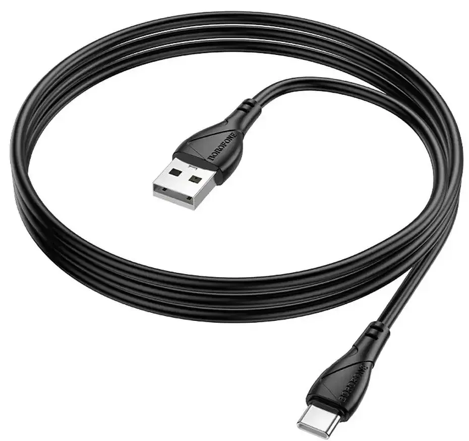 Кабель для зарядки Borofone BX121 USB - Type-C, 3A 1м. Чорний шнур для заряджання iphone/android - фото 2
