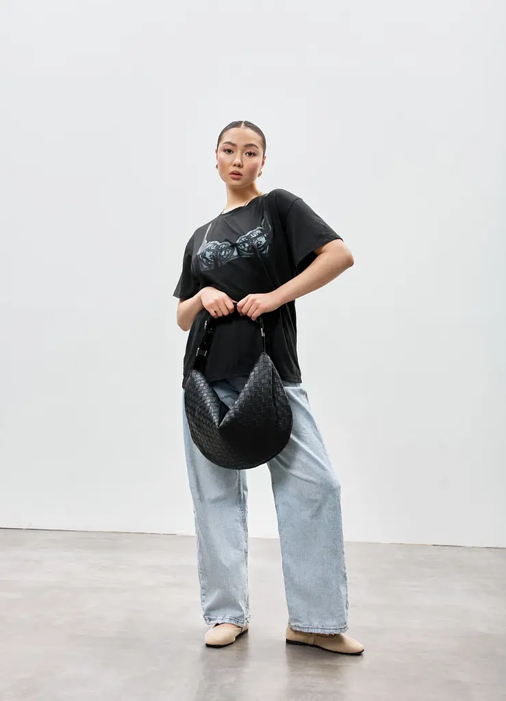 Жіноча сумка Sambag Bag-glove чорна 50 х 28 х 5 см (53400067) - фото 5