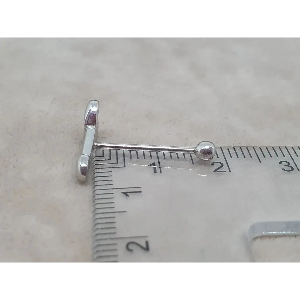 Срібна сережка для пірсингу язика Ірій. 6040 - фото 6