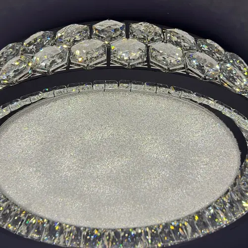 Сучасна стельова LED-люстра з кришталем для вітальні Linisoln 3218-600 CH хром 160 Вт 60 см до 22 м2 - фото 2