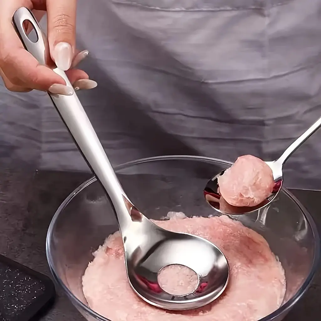 Ложка для формування фрикадельок мітболів м'ясних кульок з нержавіючої сталі, Kitchen Master Сріблястий 87359 - фото 2