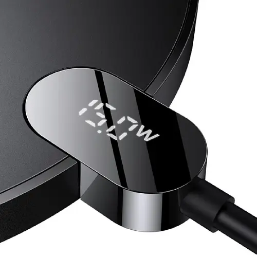 Беспроводное зарядное устройство Baseus Digital LED Display Gen 2 Wireless Charger 15W CCED000001 Black - фото 5