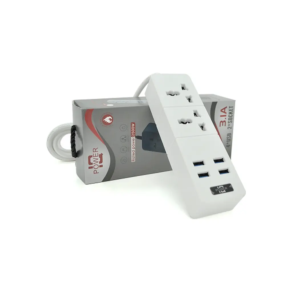 Мережевий фільтр живлення Voltronic TВ-Т07, 2роз, 4*USB White (ТВ-Т07-White) - фото 2