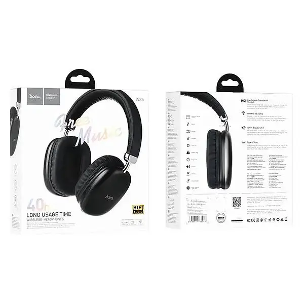 Навушники Bluetooth Hoco W35 wireless headphones Black - фото 3