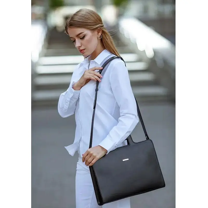 Сумка для ноутбука та документів BlankNote Жіноча шкіряна 15 Black (BN-BAG-36-g) - фото 2