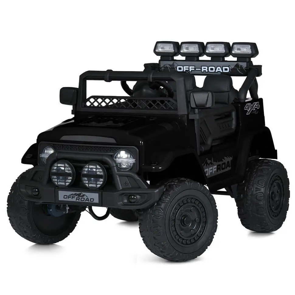 Дитячий електричний джип Bambi Racer 12V одномісний до 30 кг Чорний (DE-169-E-873)