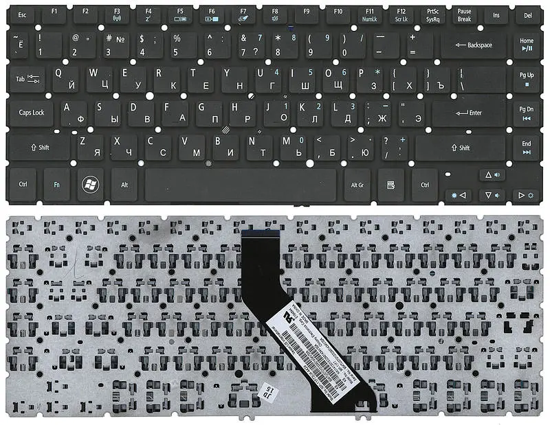 Клавіатура для ноутбука Acer Aspire V5-431, V5-431G, V5-431P, V5-431PG, V5-471, V5-471G, V5-471P Чорна, (Без рамки) - фото 3