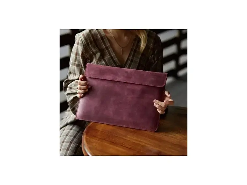 Чохол для ноутбука InCarne Klouz MacBook Pro 13 2016-2025 (вінтажний) бордо (klouz-burgundy-vintage-pro-13) - фото 3