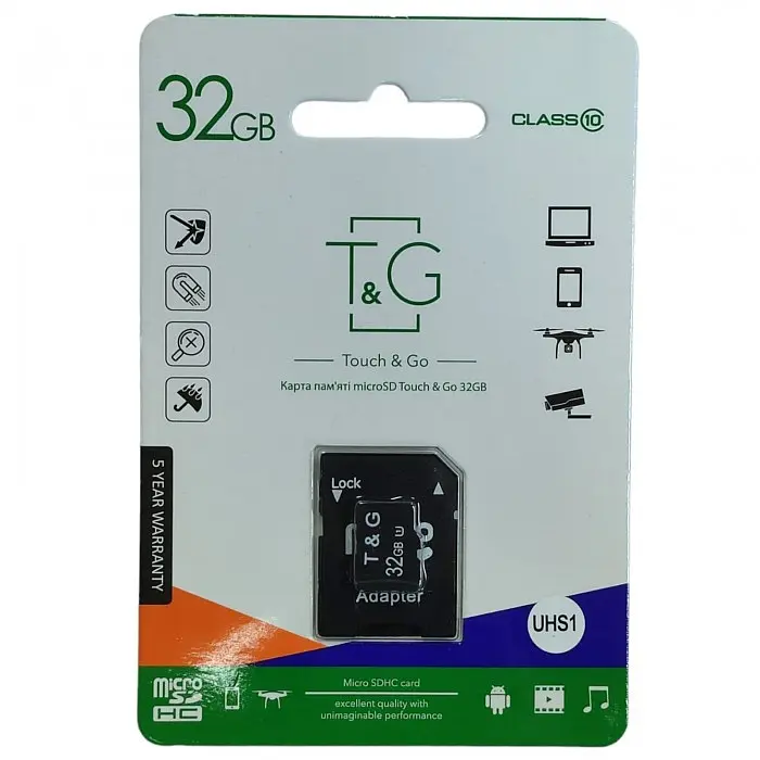 Карта пам'яті 32Gb T&G micro SDHC UHS-1 (Class 10) + Adapter SD - фото 2