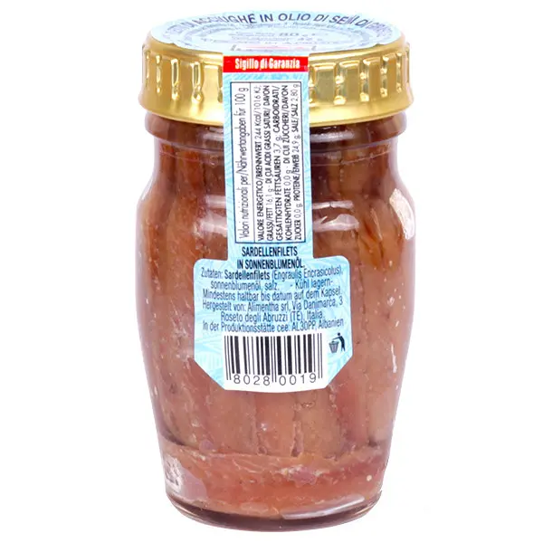 Анчоуси Mare Filetti di Acciughe all'olio di girasole 80 г