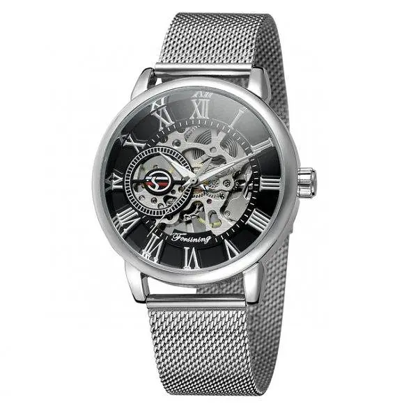 Чоловічий наручний годинник Forsining Aston Silver - фото 4