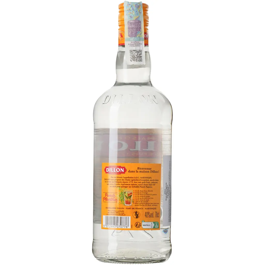 Ром Bardinet Dillon Blanc Agricole 40% 0.7 л - фото 5