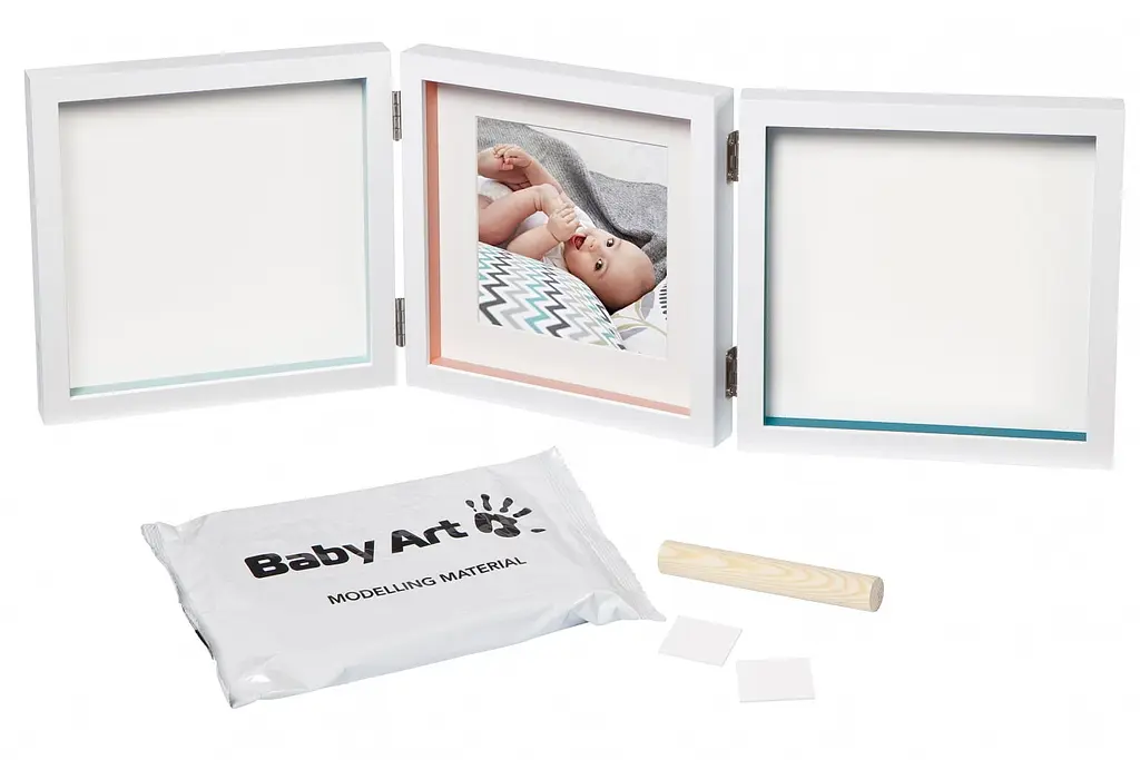 Потрійна рамочка Baby Art з відбитками біла в смужку (3601095400) - фото 2