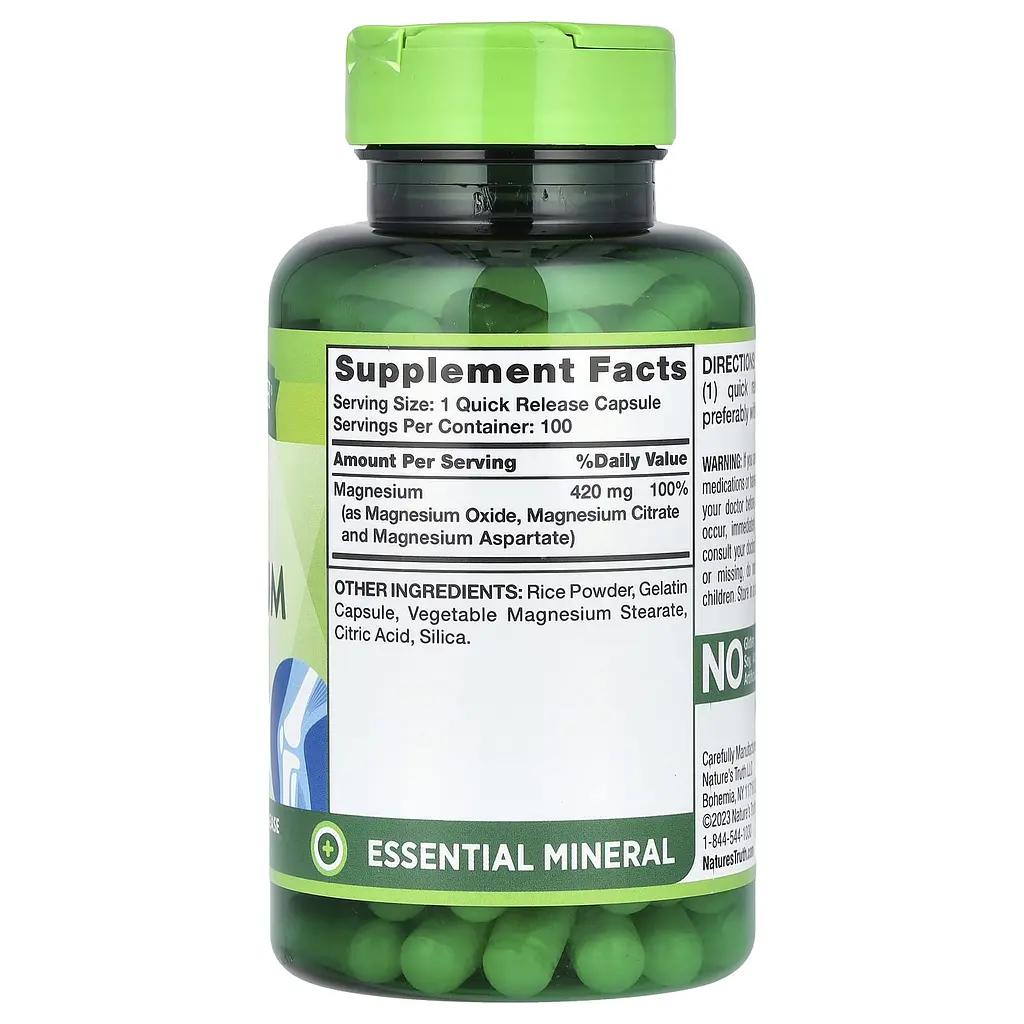 Магній Nature's Trutр Triple Magnesium Complex 100 капсул швидкого вивільнення - фото 2