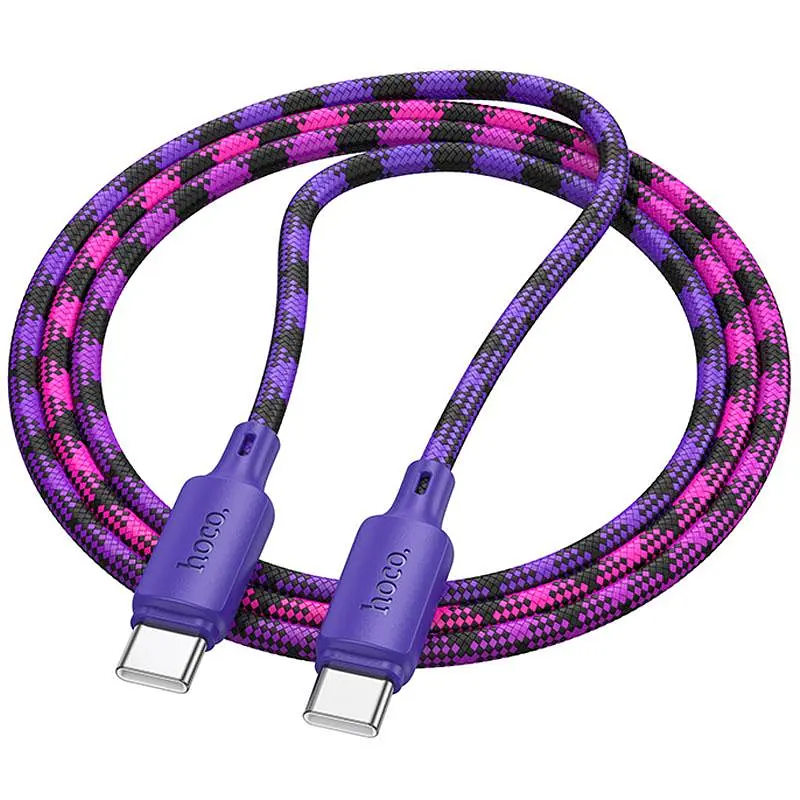Дата кабель Hoco X116 Meridian Type-C to Type-C 60W (1m) Gradient Purple Mix - фото 2