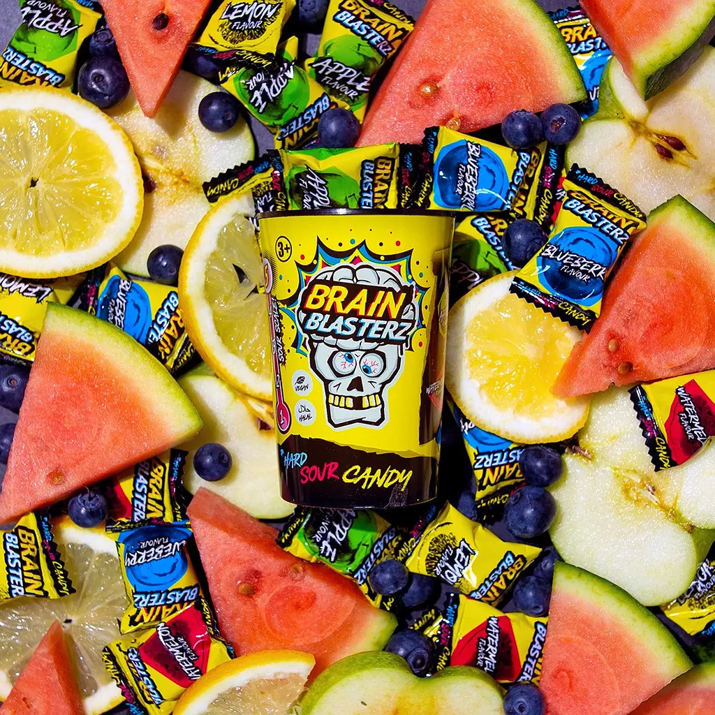 Льодяники Brain Blasterz Original Hard Candy Tub 48 г - фото 5