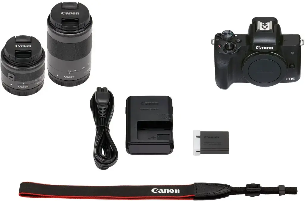 Беззеркальный фотоаппарат Canon EOS M50 Mark II kit (15-45mm + 55-200mm) IS STM Black (4728C015)) - фото 8