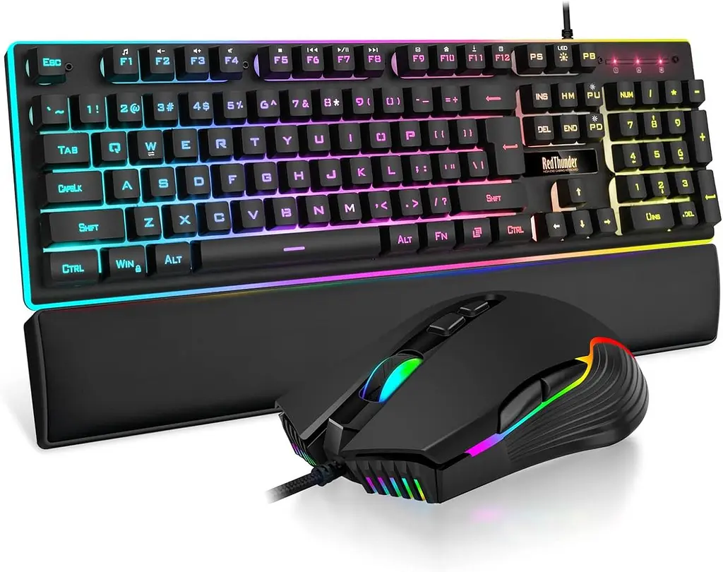 Ігровий комплект RedThunder K10: клавіатура, миша та підставка для зап’ясть RGB