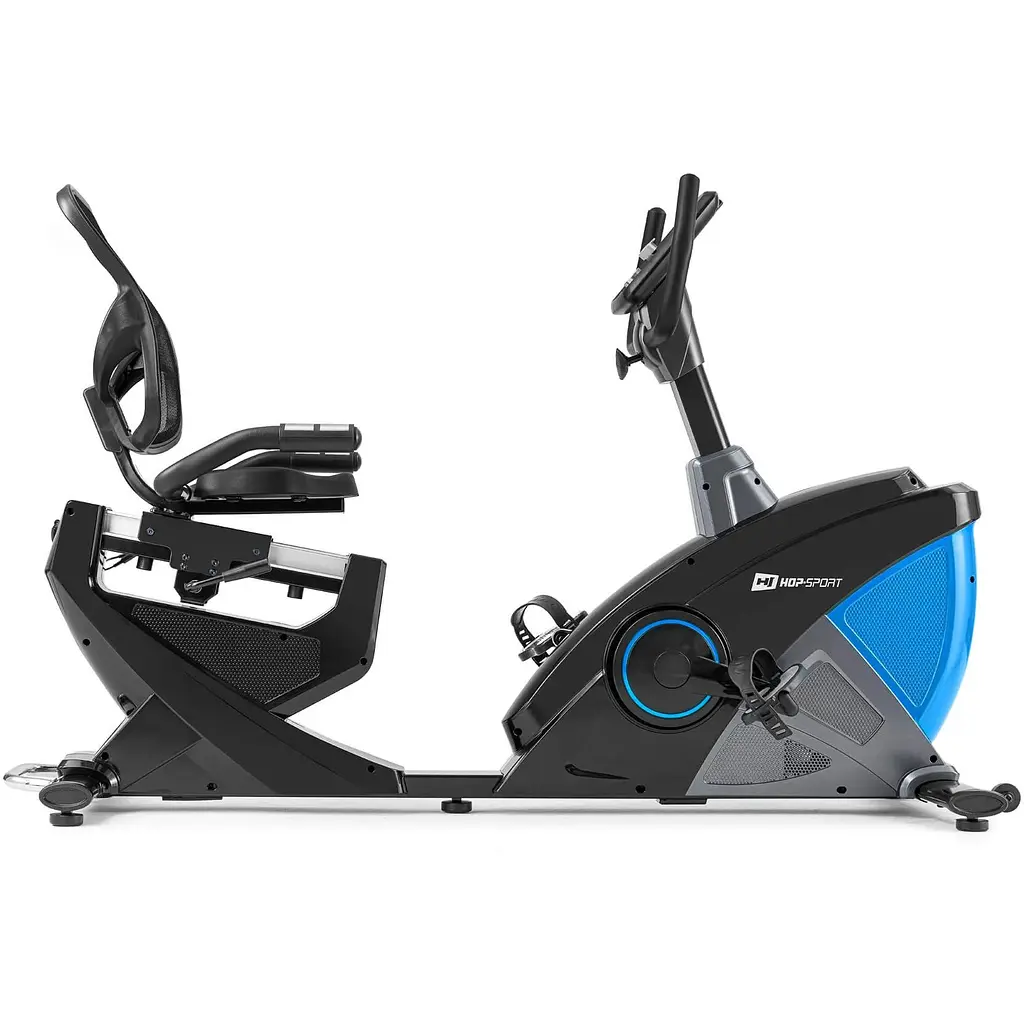 Горизонтальный велотренажер Hop-Sport HS-070L Helix синий iConsole+ - фото 10