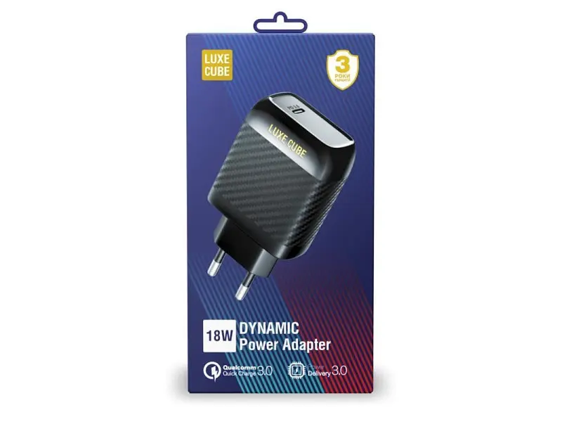 Мережевий зарядний пристрій Luxe Cube Dynamic 18 W Black (1USBx3A) (4446689880896) - фото 2