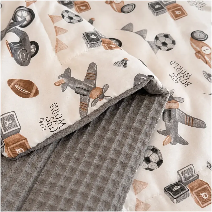 Плед дитячий MirSon Silky Waffle Retro Boys' World 60х80 см (2200013893165) - фото 2