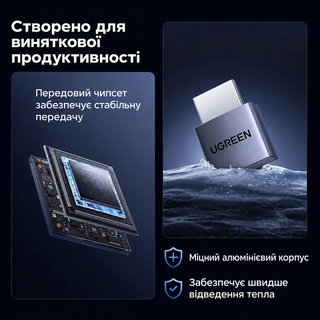 Емулятор монітора UGREEN CM775 комплект 4 шт. заглушка Dummy Plug штекер HDMI для відеовиходу комп’ютера до 4K 60 Гц (3840 × 2160) 4:2:0 для 4K 60 Гц потрібен вихід HDMI 2.0 для віддаленого керування ПК без екрана для стримінгу ігор сумісний із Windows 11/10 macOS та Linux без встановлення драйверів без зовнішнього живлення з гарячим підключенням з індикатором роботи алюмінієвий корпус для відведення тепла космічний сірий (95994) - фото 8