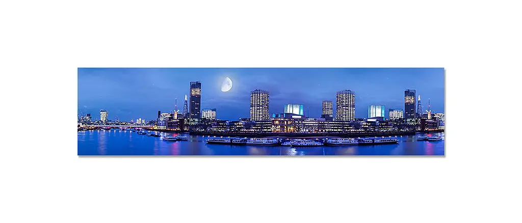 Вініловий кухонний фартух Ніч у Місті наклейка для кухні ПВХ річка Архітектура Синій Happy Pocket Z181893 - фото 6