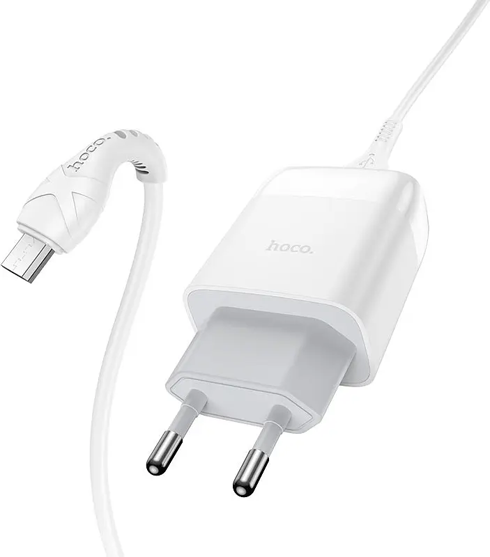 Зарядний пристрій HOCO C72Q Glorious QC3.0 3A 18W Set with MicroUSB cable white - фото 2