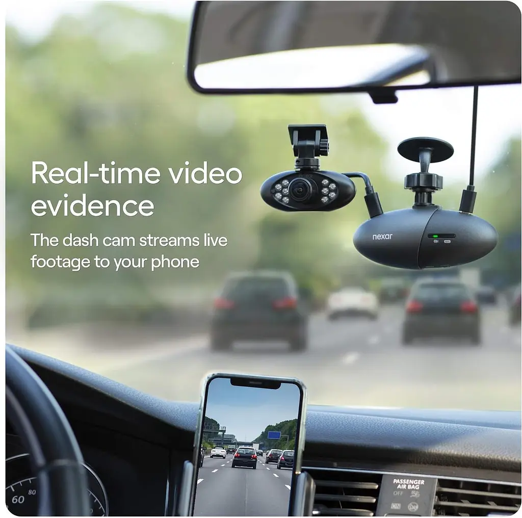 Камера Nexar Pro Dash для автомобілів Подвійна камера Dash Cam Вигляд спереду та зсередини з режимом нічного бачення - фото 4